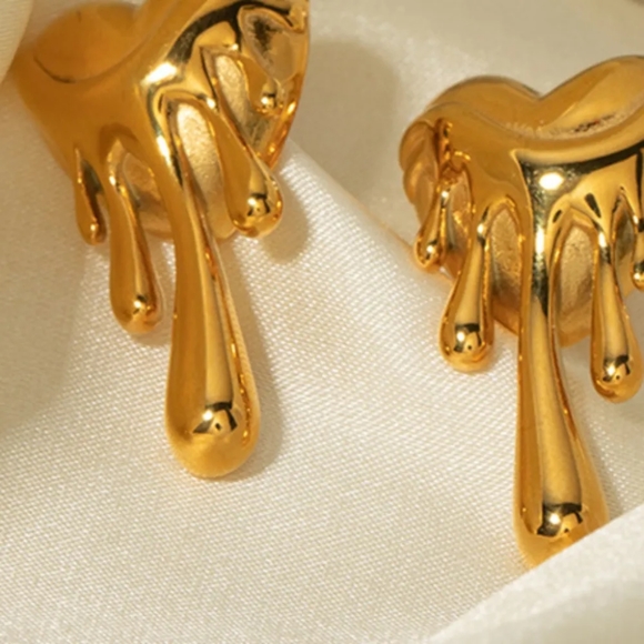 Heart Shape 18K Gold-Plated Earrings SALE 20% OFF + DISCOUNTED SHIPPING - Picture 3 of 6
